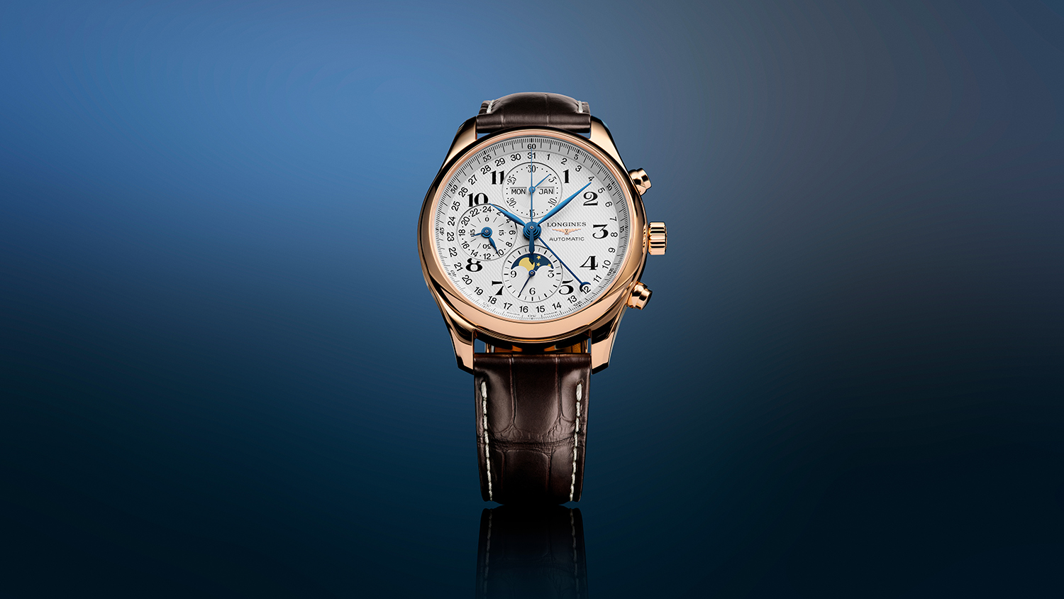 『ロンジン』よりローズゴールドを纏った新たなマスターピース  「ロンジン マスターコレクション クロノグラフ ムーンフェイズ」登場