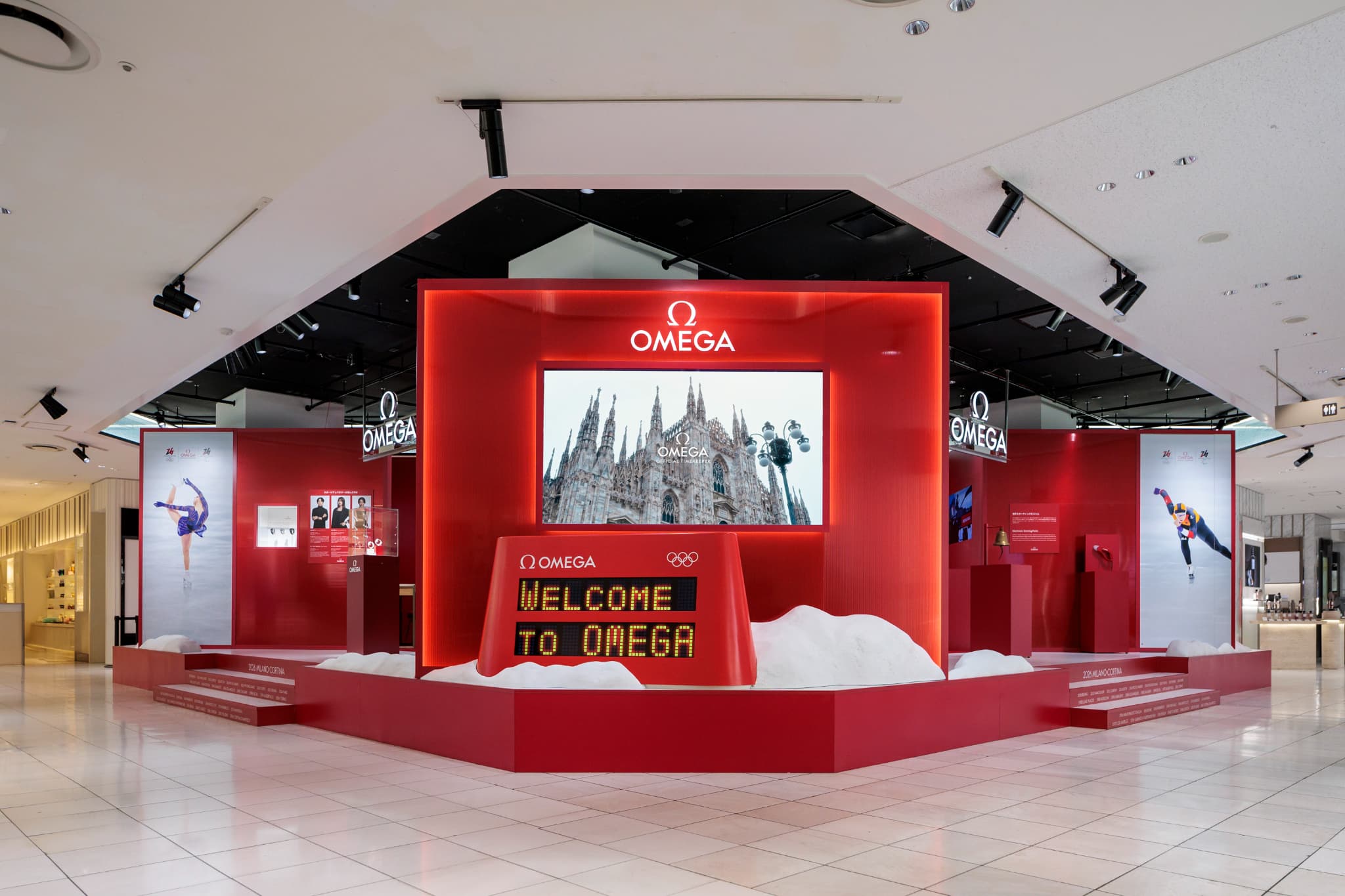 本日2月11日より、伊勢丹新宿店 本館1階 ザ・ステージにて「オメガ ミラノ・コルティナ2026」スタート