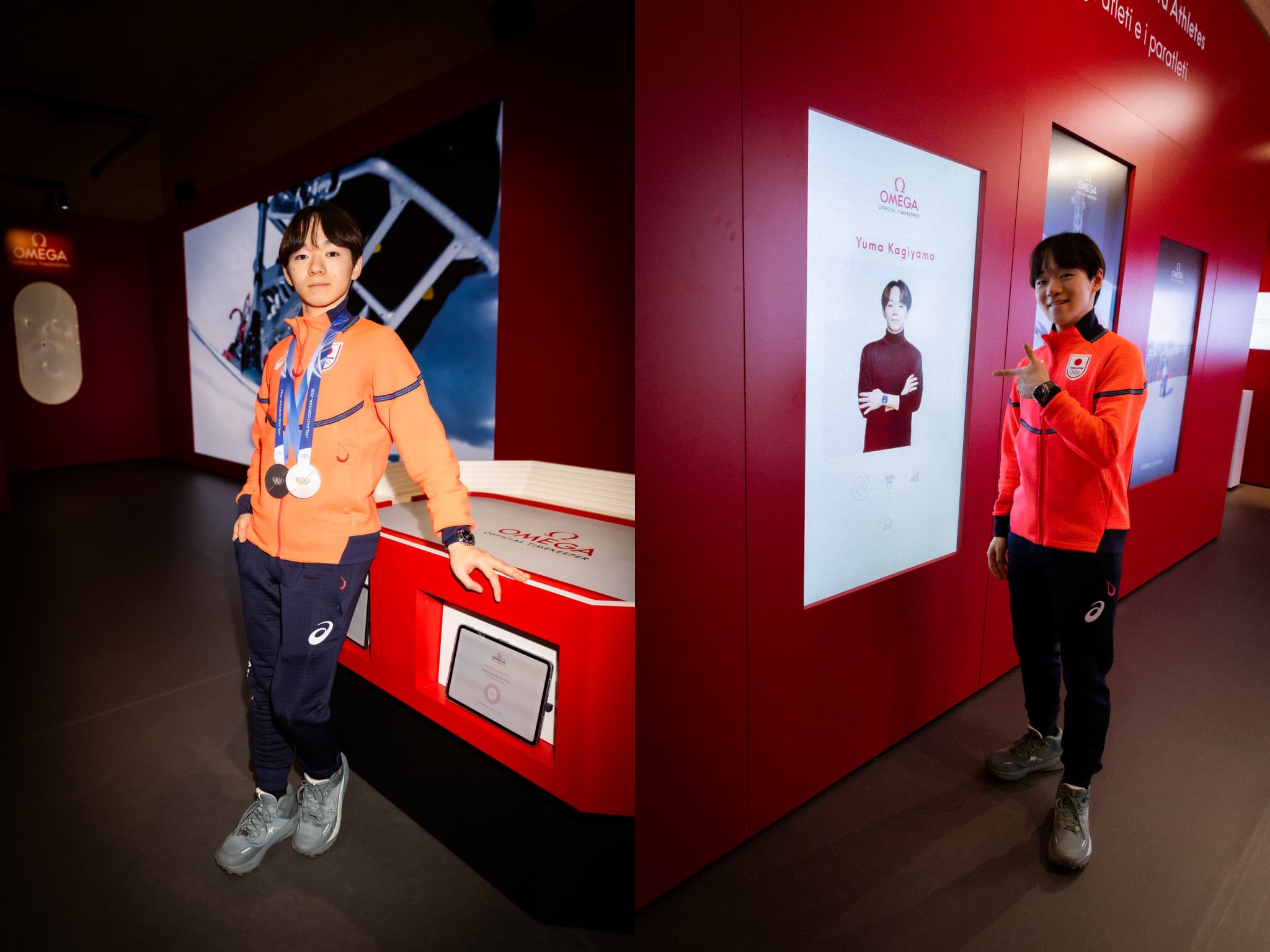 オメガ スポーツアンバサダー鍵山優真選手 2つのメダルとともにオメガ パビリオン訪問