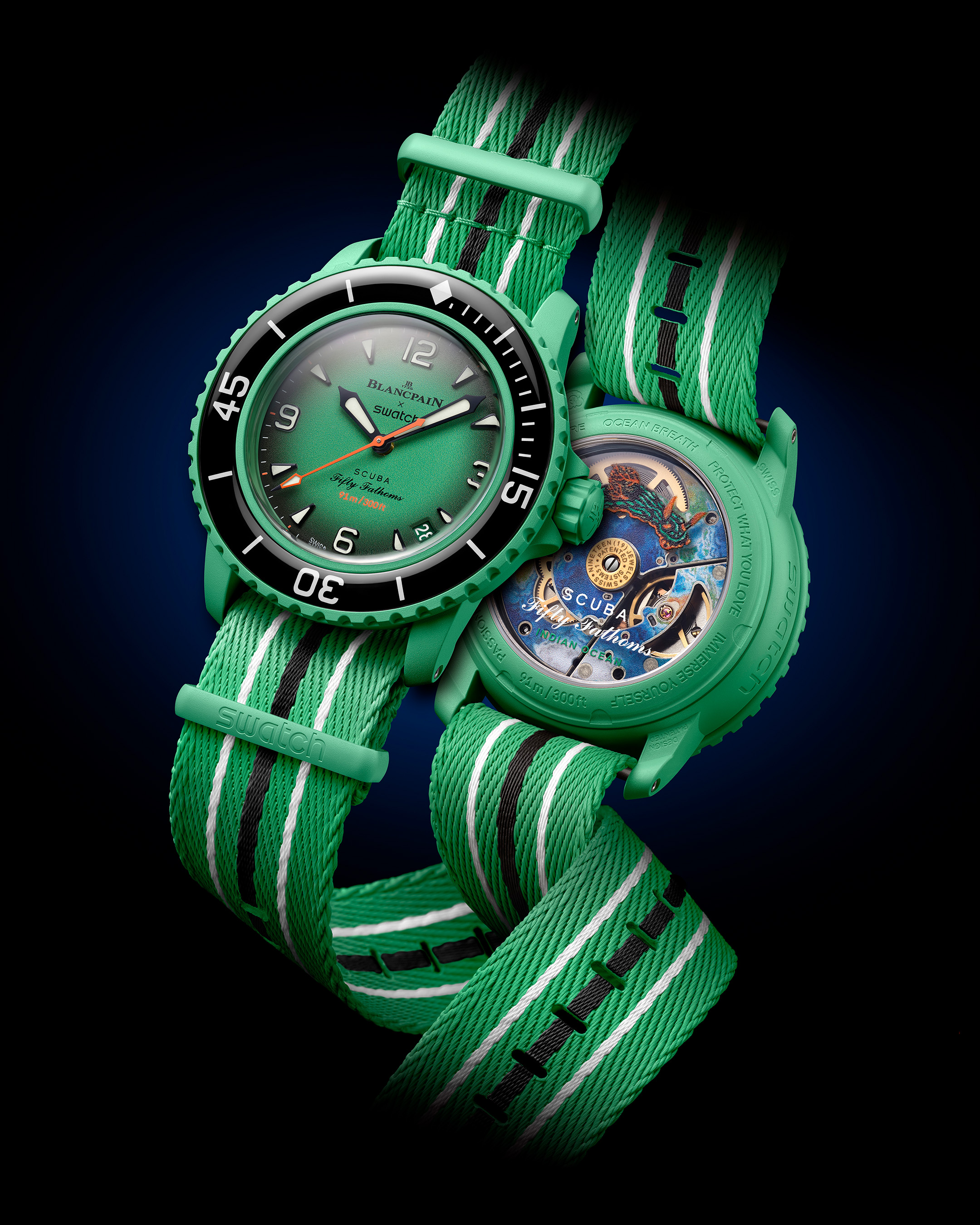 Blancpain X Swatch コラボレーションのアイコンウォッチに 新たなカラーバリエーションのNATOストラップが登場！