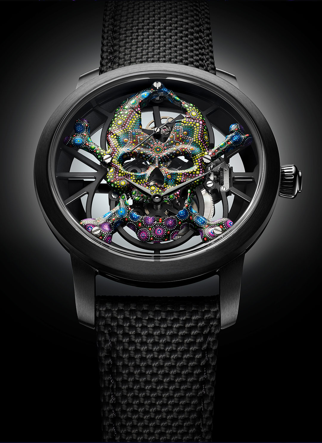 TOURBILLON SKELET CERAMIC-SKULL POINTILLISM
